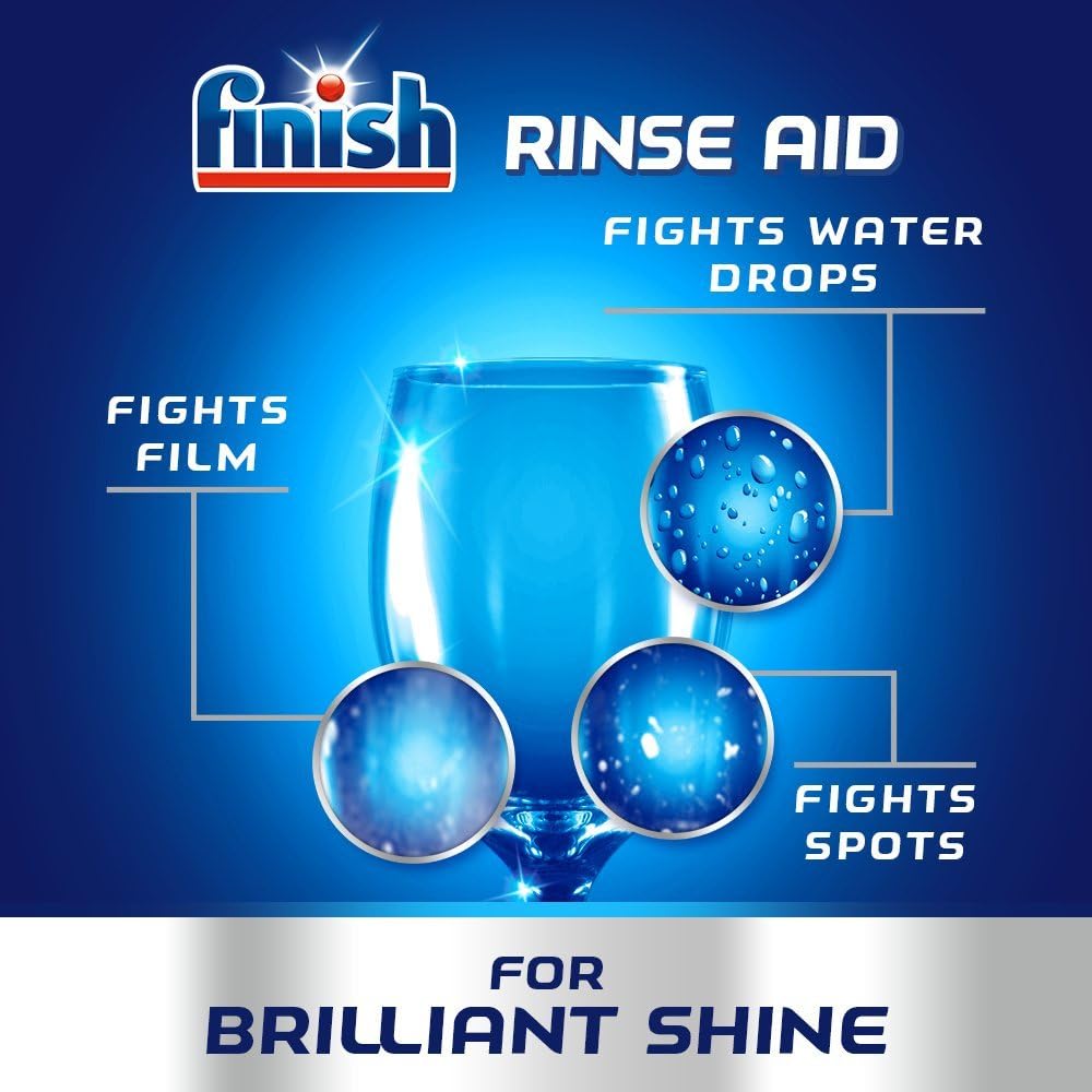 Finish Rinse Aid 100% Better Drying Dishwasher, Lemon Sparkle, 800 ML