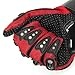 Tonsiki Carbon Fiber Motorcycle Motorbike Cycling Racing Full Finger Gloves (Red, XXL)