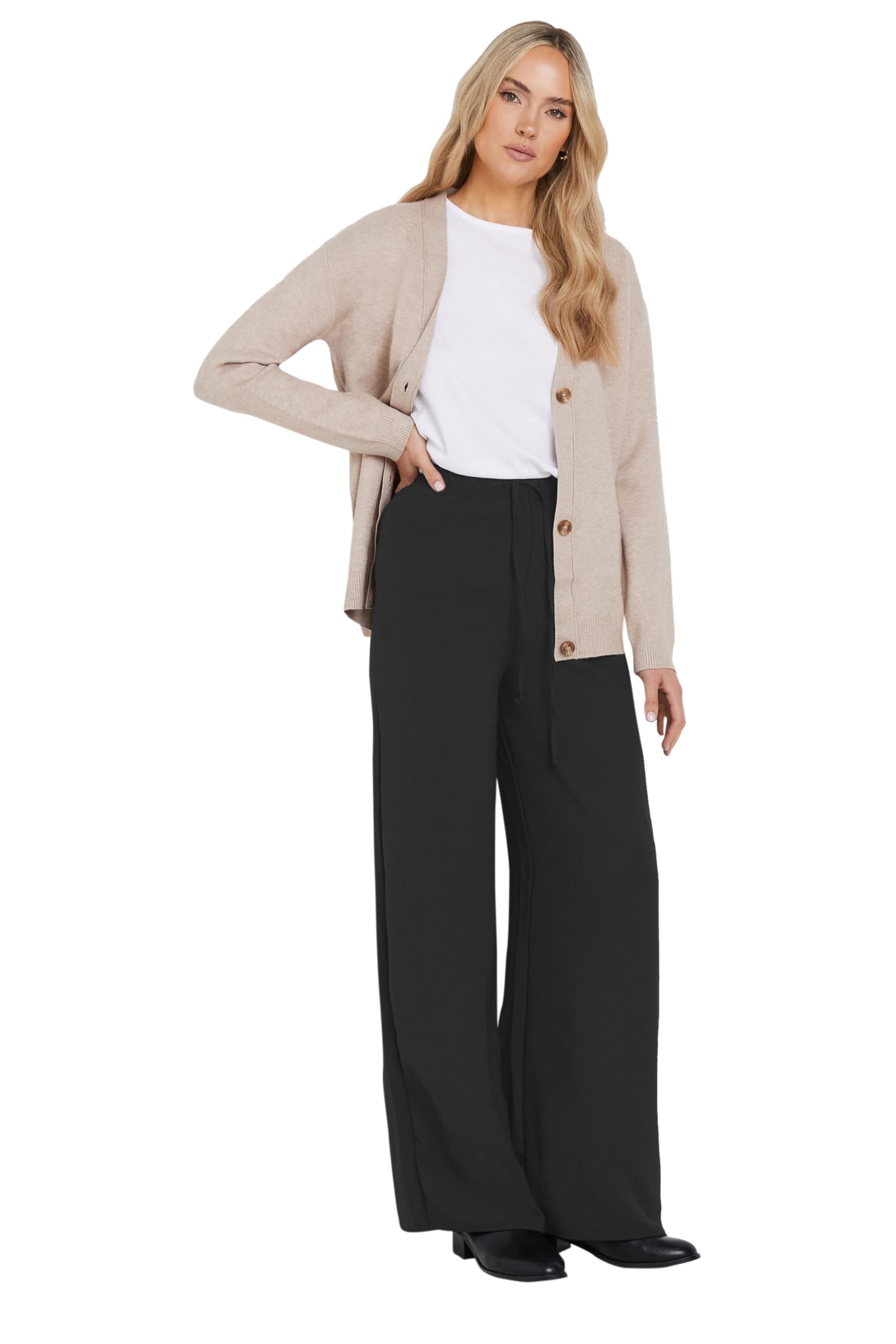 Long Tall Sally - LTS Tall Crepe Wide Leg Trousers - Women's Black