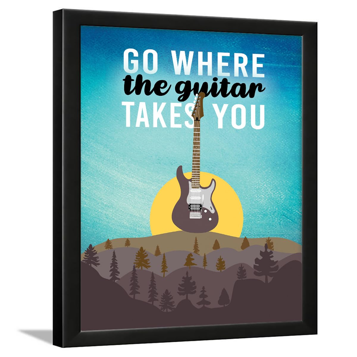Music Quote Wall Frame - 'Go Where the Guitar Takes You' -1 Music Quote Wall Frame - 'Go Where the Guitar Takes You' -1