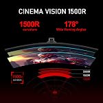 Gawfolk 34 Inch Ultrawide Curved 144Hz Gaming Computer Monitor,1500R PC Screen 21:9 UWQHD (3440x1440),99% sRGB,Adaptive Sync,178° Viewing Angle,Display Port、HDMI,Compatible with Wall mounting -Black