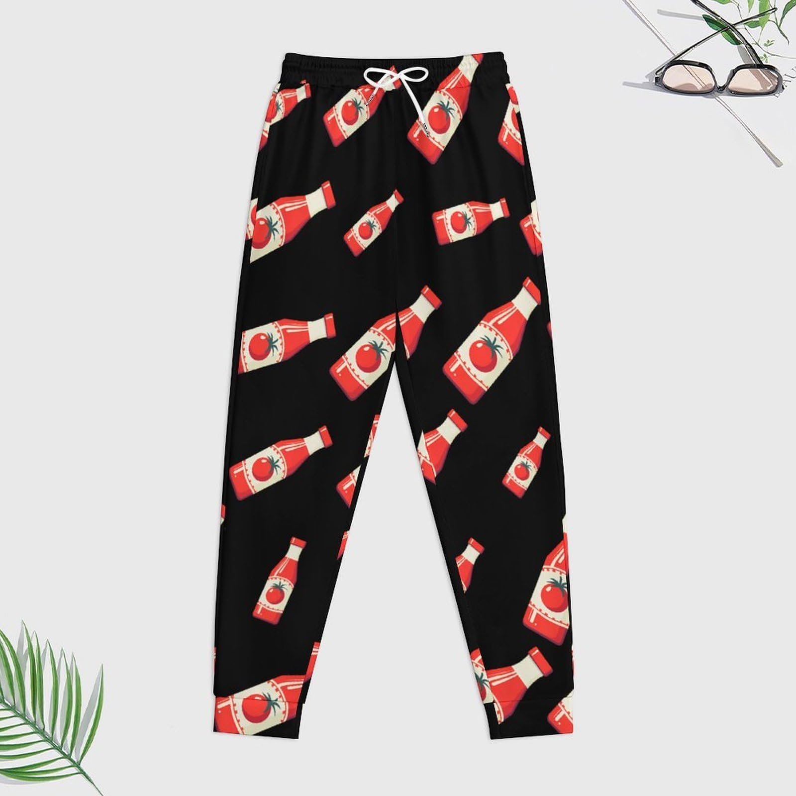 Ketchup Bottle Set felpa da uomo 2 pezzi Lounge Jogger Set Casual Tuta Confortevole Pullover con Cappuccio