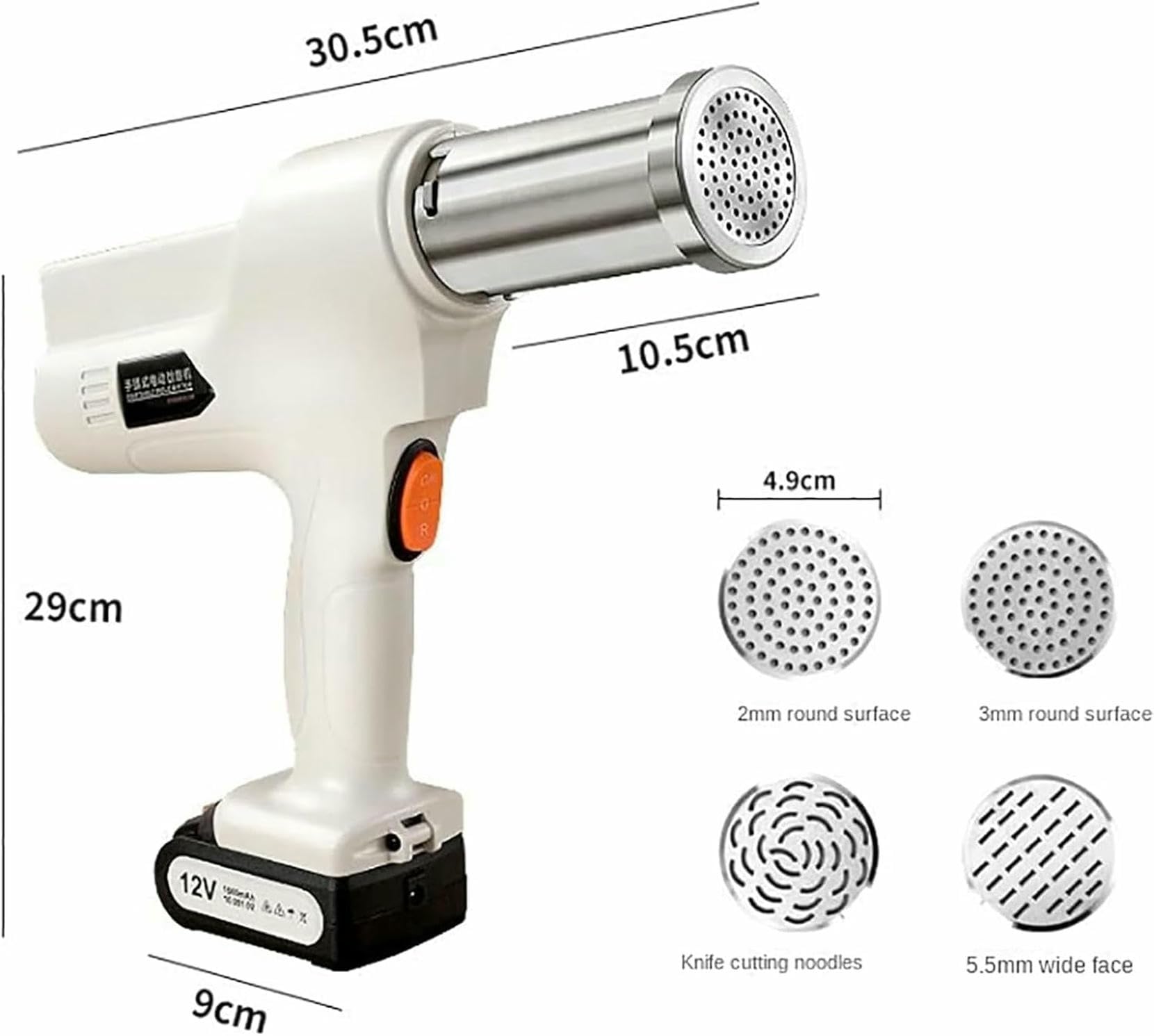 Acero inoxidable, puede prensar hasta 28 catties de fideos/18 pulsaciones/1 botón/diseño desmontable(Standard White)