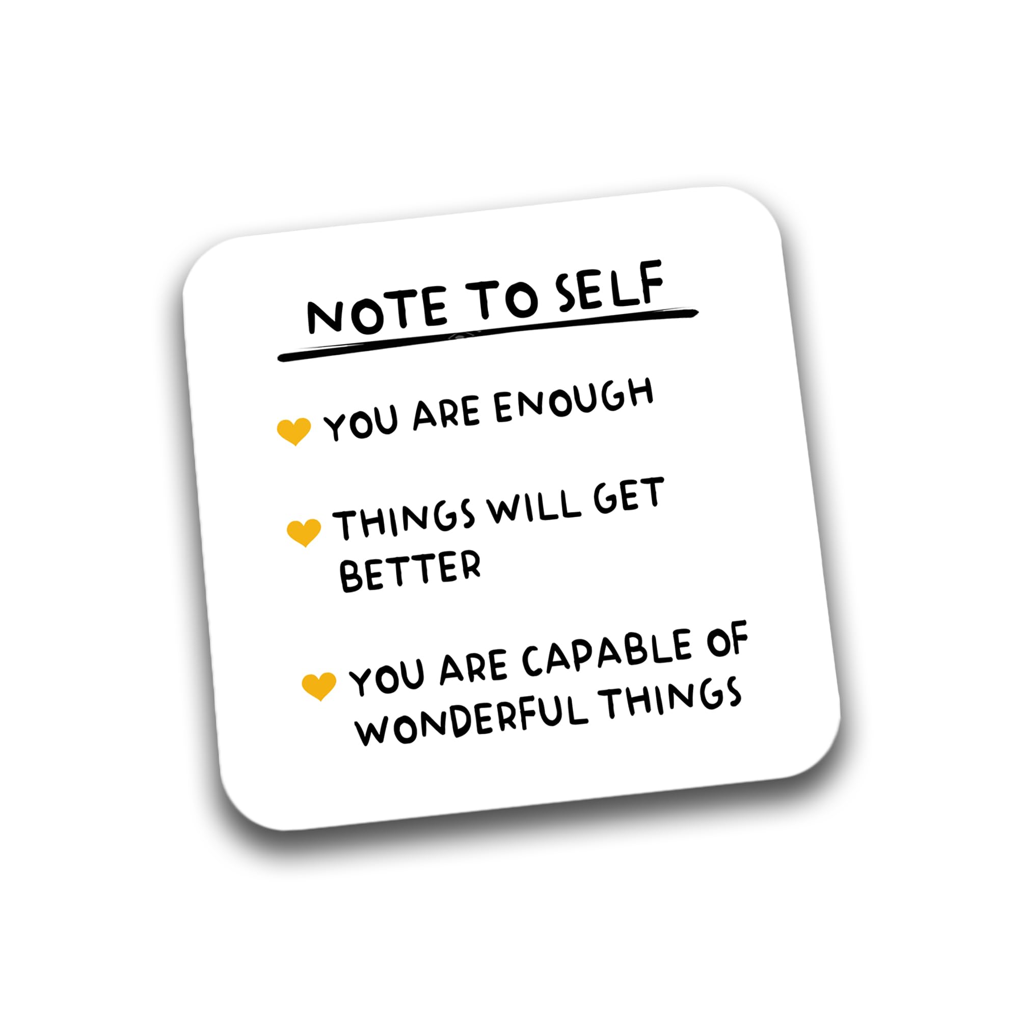 Rib Ticklerz - Friendship Gifts Note To Self Mug Coaster Positivity Pick Me Up Thank You Gift For Best Friend Inspirational Quotes You Are Enough Birthday - DC331