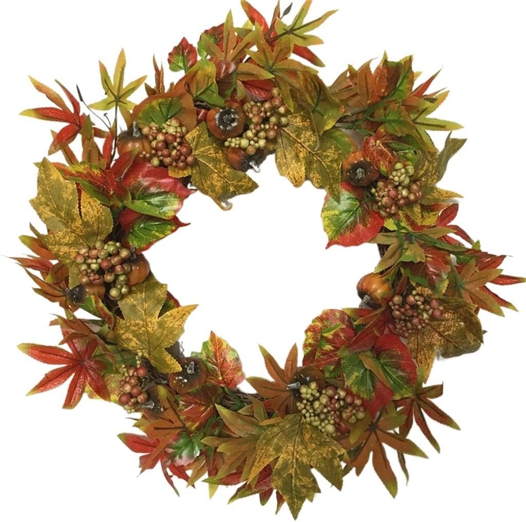 18 Inch Autumn Berry Maple Leaf Door Wreaths Door Decoration