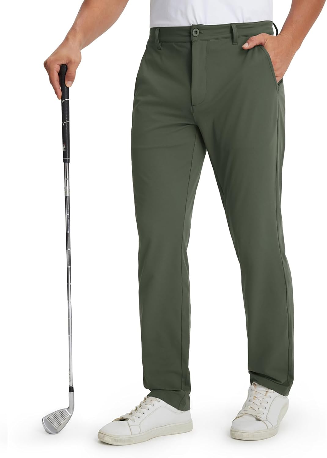 M MAELREG Golf Mens Stretch Pants with Pockets - 30"/32"/34" Quick Dry Lightweight Casual Comfy Work Mens Dress Pants