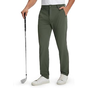 M MAELREG Golf Mens Stretch Pants with Pockets - 30"/32"/34" Quick Dry Lightweight Casual Comfy Work Mens Dress Pants