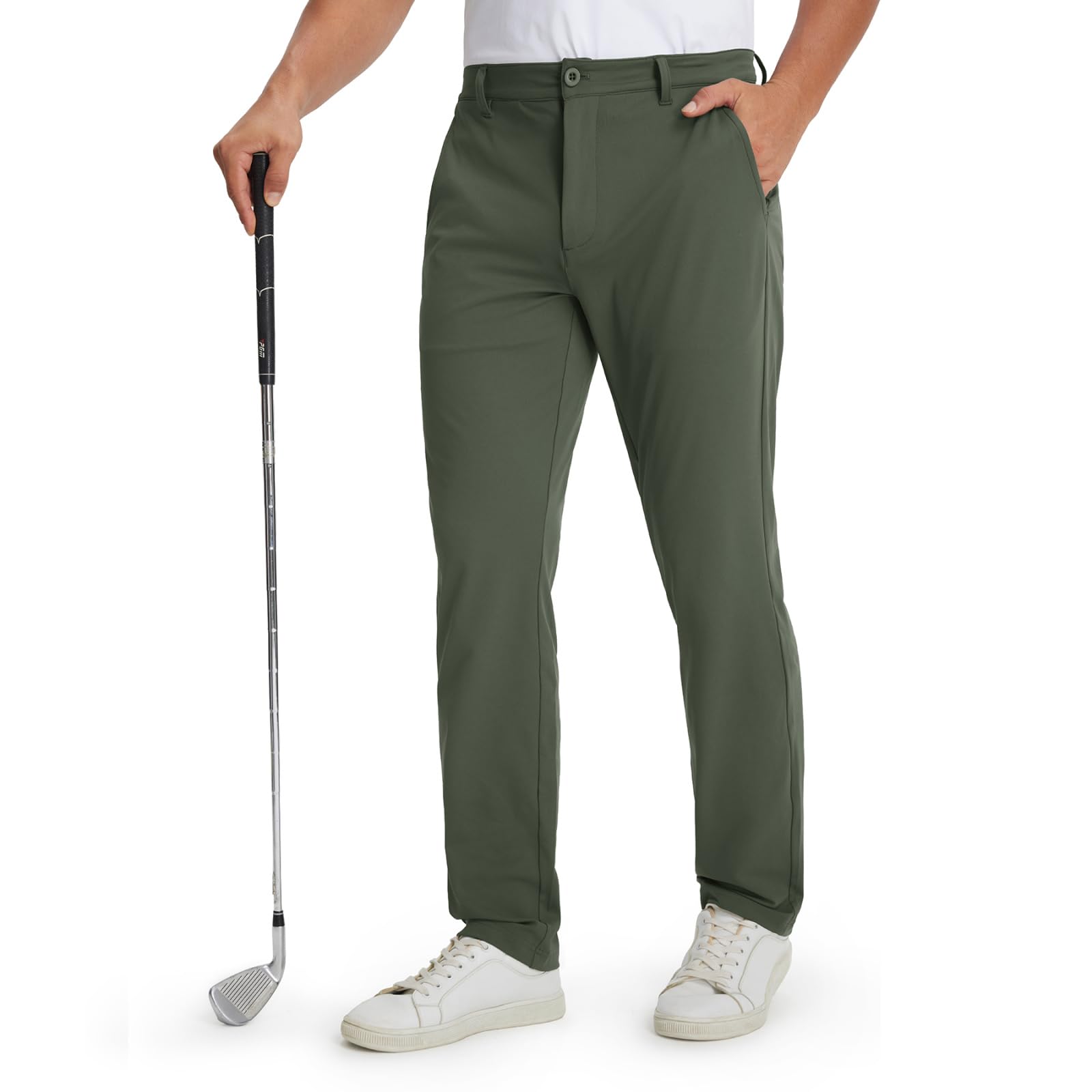 M MAELREG Golf Mens Stretch Pants with Pockets - 30 32 34 Quick Dry Lightweight Casual Comfy Work