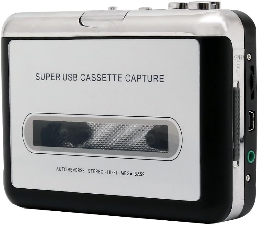 Portable Cassette Player Cassette Tape Converter MP3 Player Tape Tape-to-Digital Converter, Converts Tape Format to MP3 Format