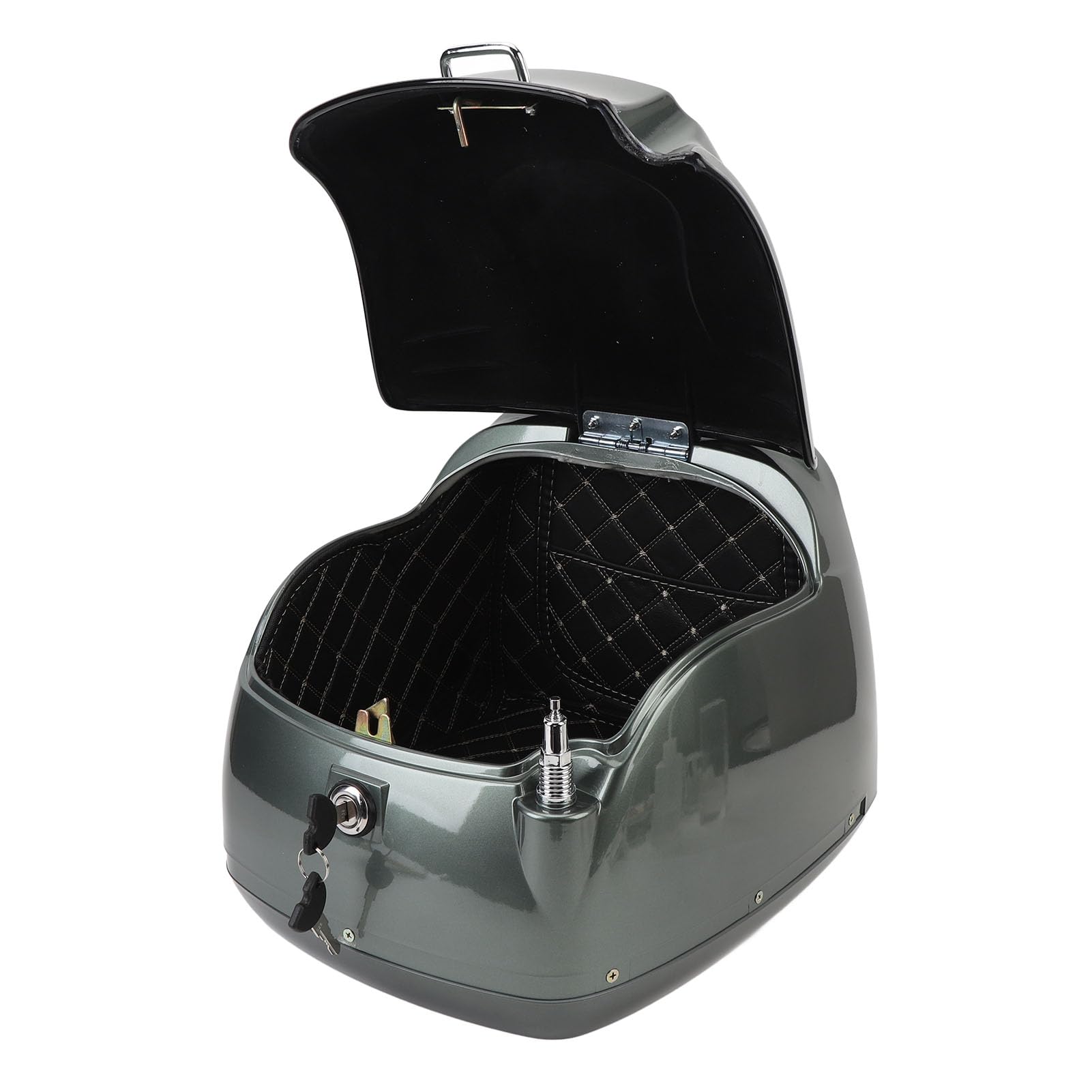 CHICIRIS Coffre de l imperméable rétro en ABS avec serrure à clé, ajustement universel pour motos, scooters électriques, Couleur Ti, Décontracté