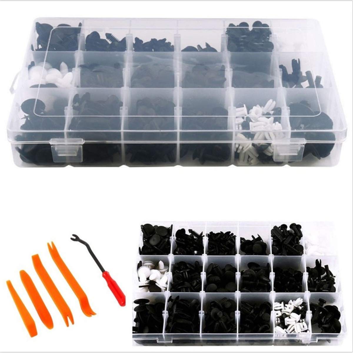 3x Paraurti Fissaggio Clip per Ford Opel VW di Plastica IN Nero