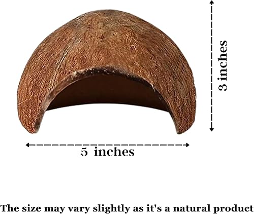 Miniatura 3 de SunGrow Cíclidos y cueva de peces cory, hábitat hecho de cáscara de coco, textura suave con bordes suaves, espacioso, para descansar y criar