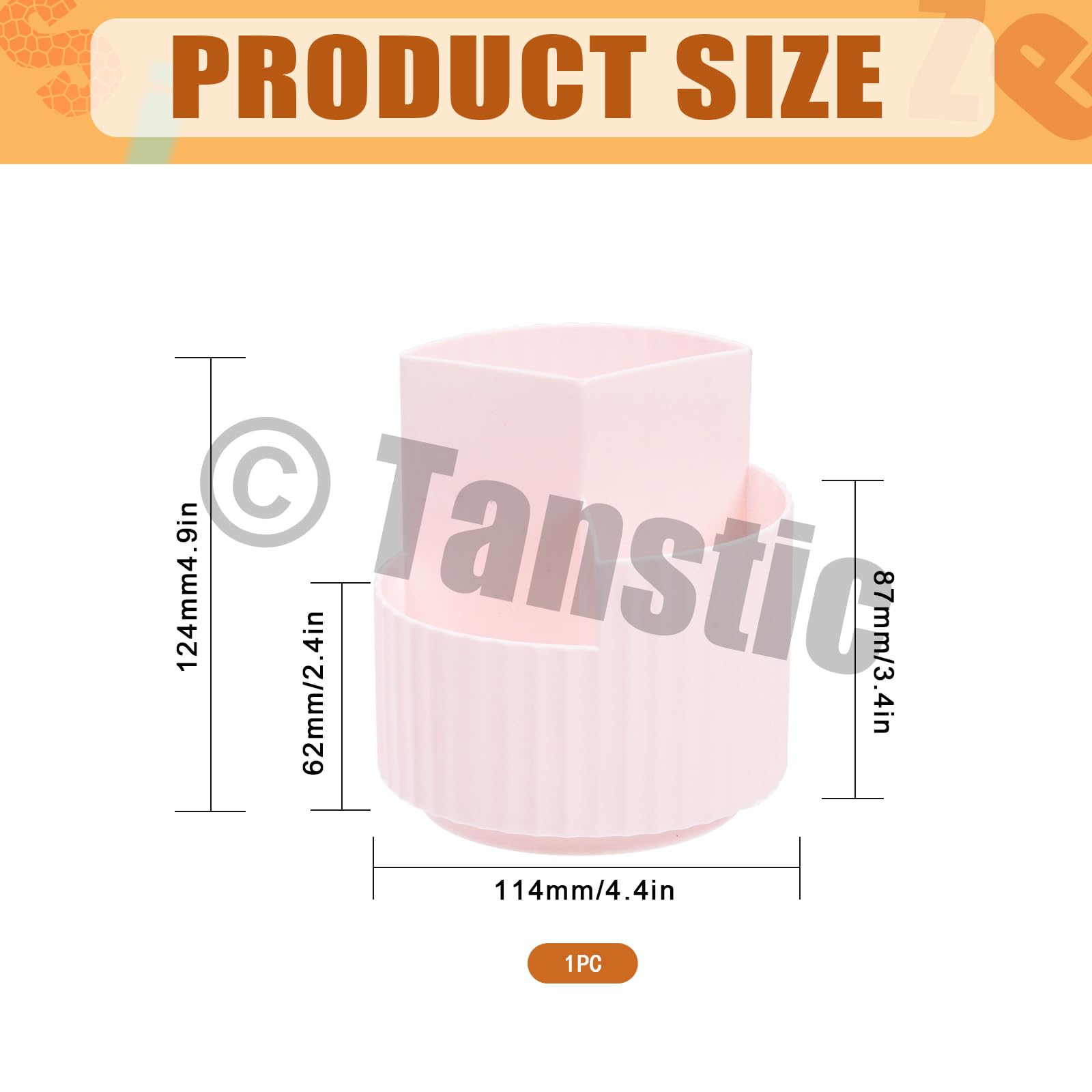 Tanstic 1Pc Pink Rotating Pen Holder - Image 2