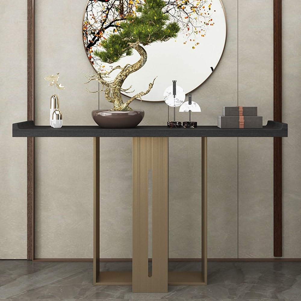 Table d'entrée Table Console Moderne de 39,37 Pouces for l'entrée, Table d'entrée en Faux marbre avec Pieds en métal, Table d'appoint for Le Couloir, Le Salon Armoire d'entrée