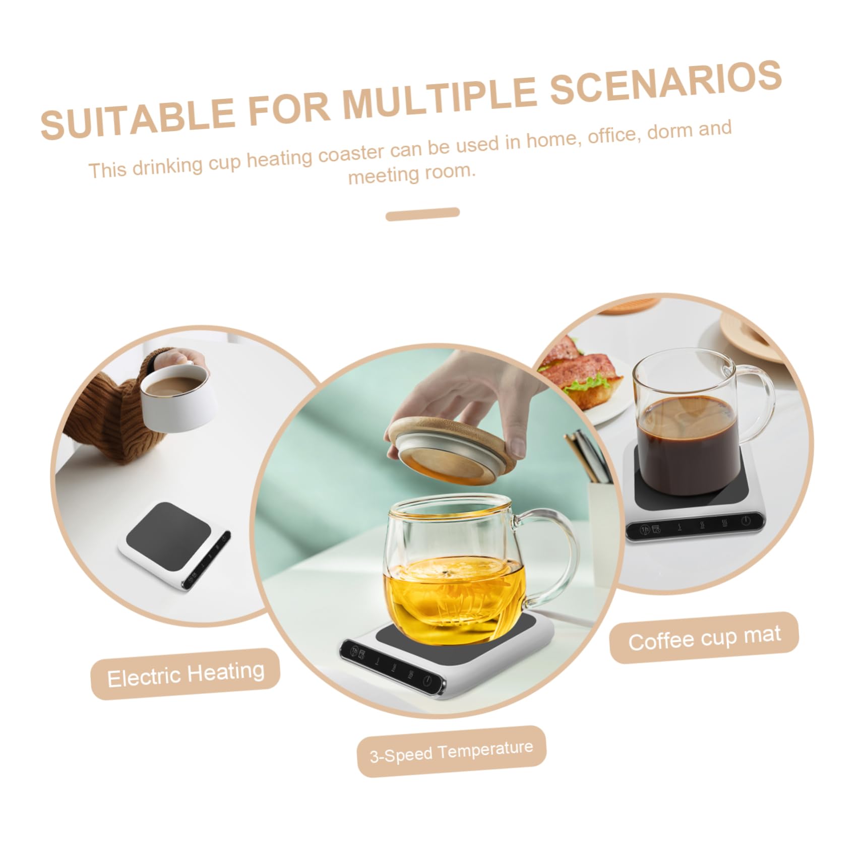 Scalda Tazze Usb Sottobicchiere Riscaldante Per Ufficio Scrivania Tre Velocità Regolabili Automatico Caldo Bevande Caffè Tè Cioccolata