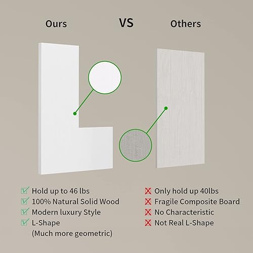 Vista 4 de NATURE'S SOURCE Corner Floating Shelves Set of 4, Corner Shelves Wall Mounted, for Bedroom Kitchen Living Room Bathroom Office- Modern