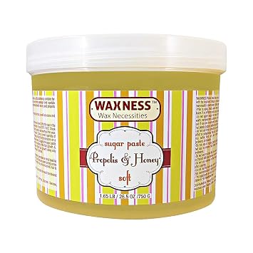 Waxness All Natural Soft Sugar Paste 1.6 lb 750 g Sugaring Paste for Manual & Strip Technique, Honey & Propolis, Professional Use Made in Italy
