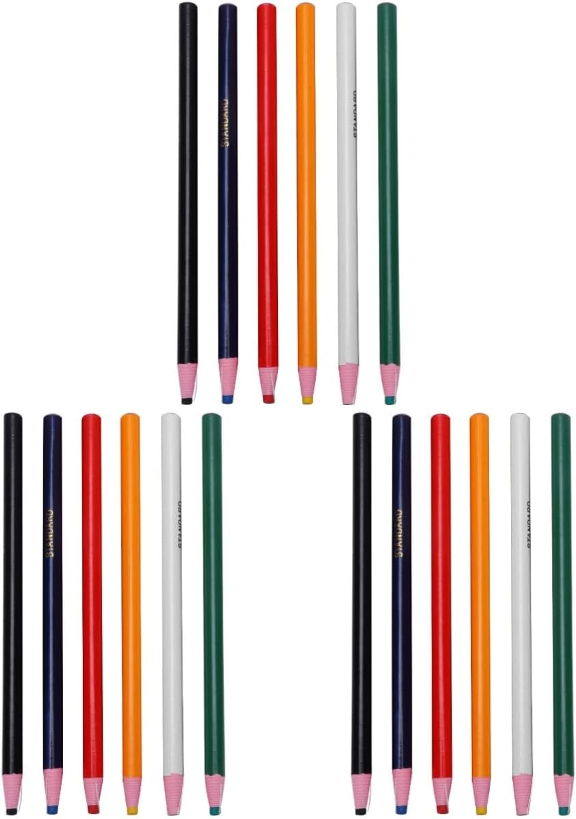 12pcs Chalk Tailors Drawing Colored Quilting Student Pencils Tracing Tools Pencil Free for Sewing Cutting Tailor' s Water Marker Tailor Tailoring Soluble and Mark Marking Fabric