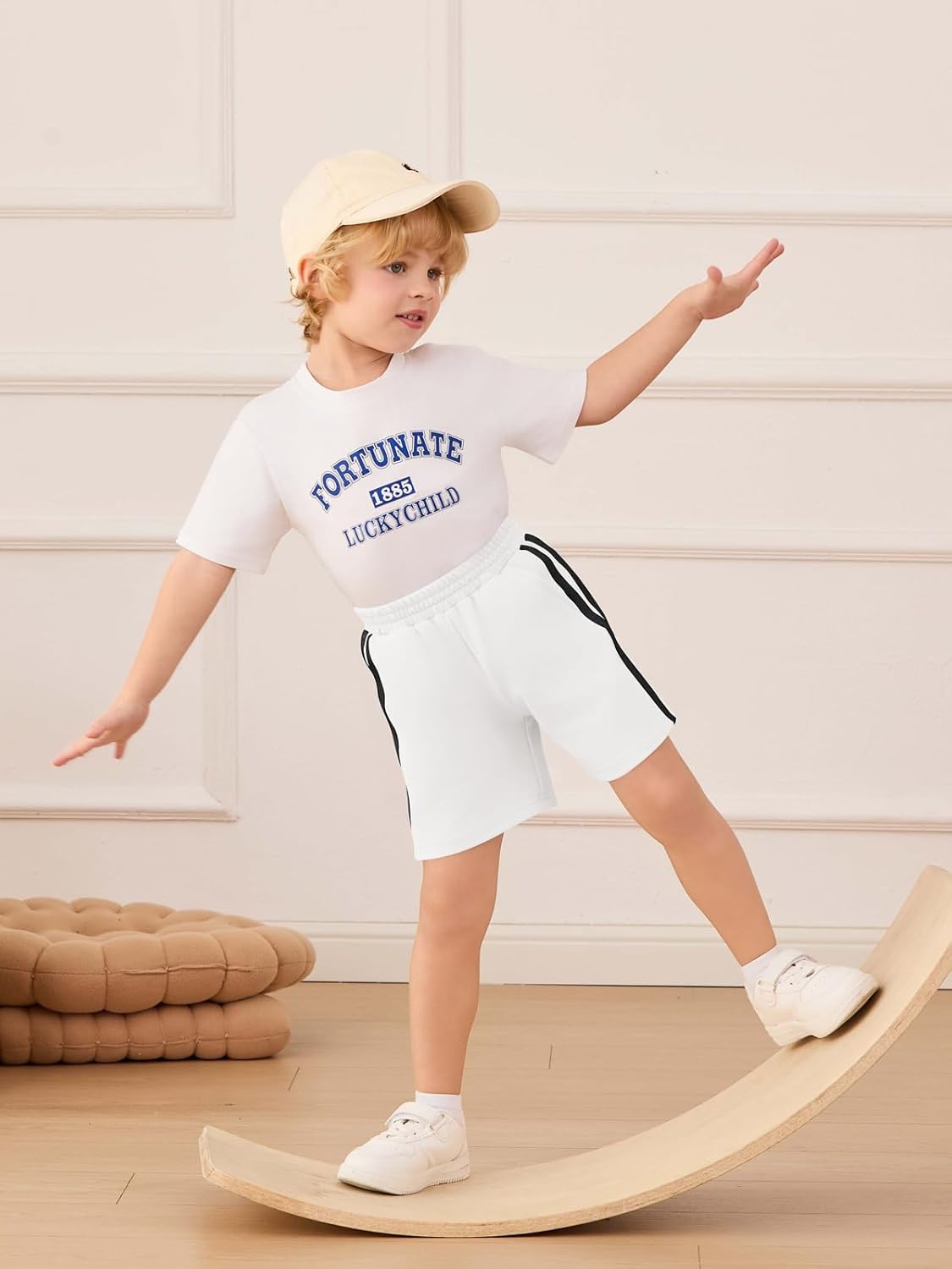 Haloumoning Toddler Baby Boy Shorts Kids Casual Elastic Waist Pull On Summer Shorts with Pockets