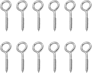 SEIWEI Screw Eyes, Stainless Steel Screw Eyes 3.1 Inchs M6*80, Heavy Duty Screw in Eye Hooks Ring for Hammock Hooks Swing Yoga 12PCS