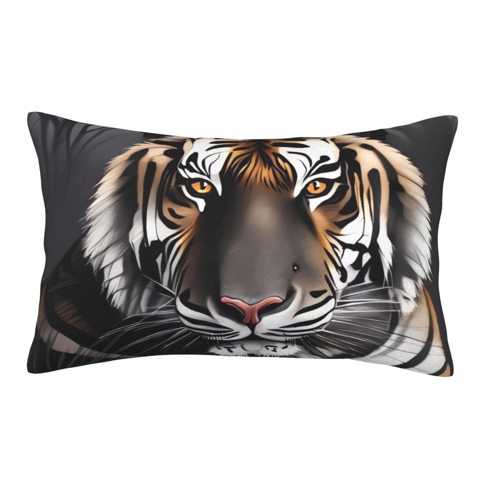 Velvet Pillowcases 16"x24" Ultra Soft Breathable Pillow Cases, Luxury Fuzzy Throw Pillow Covers with Zipper, Tiger at Rest Pillow Shams All Seasons Decorative Cushion Cases for Couch