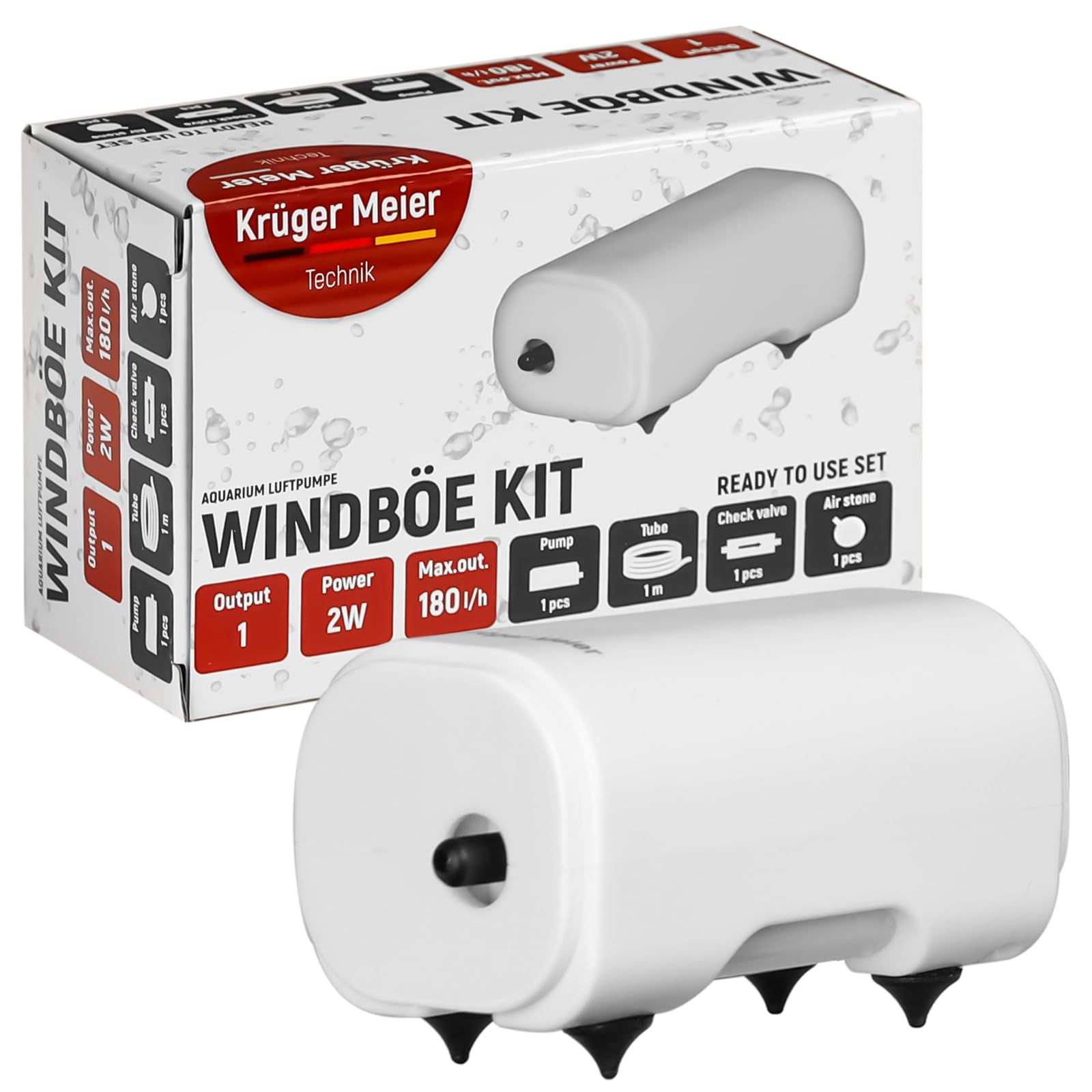 Kruger Meier Windboe Kit - zestaw napowietrzacz do akwarium 180l/h