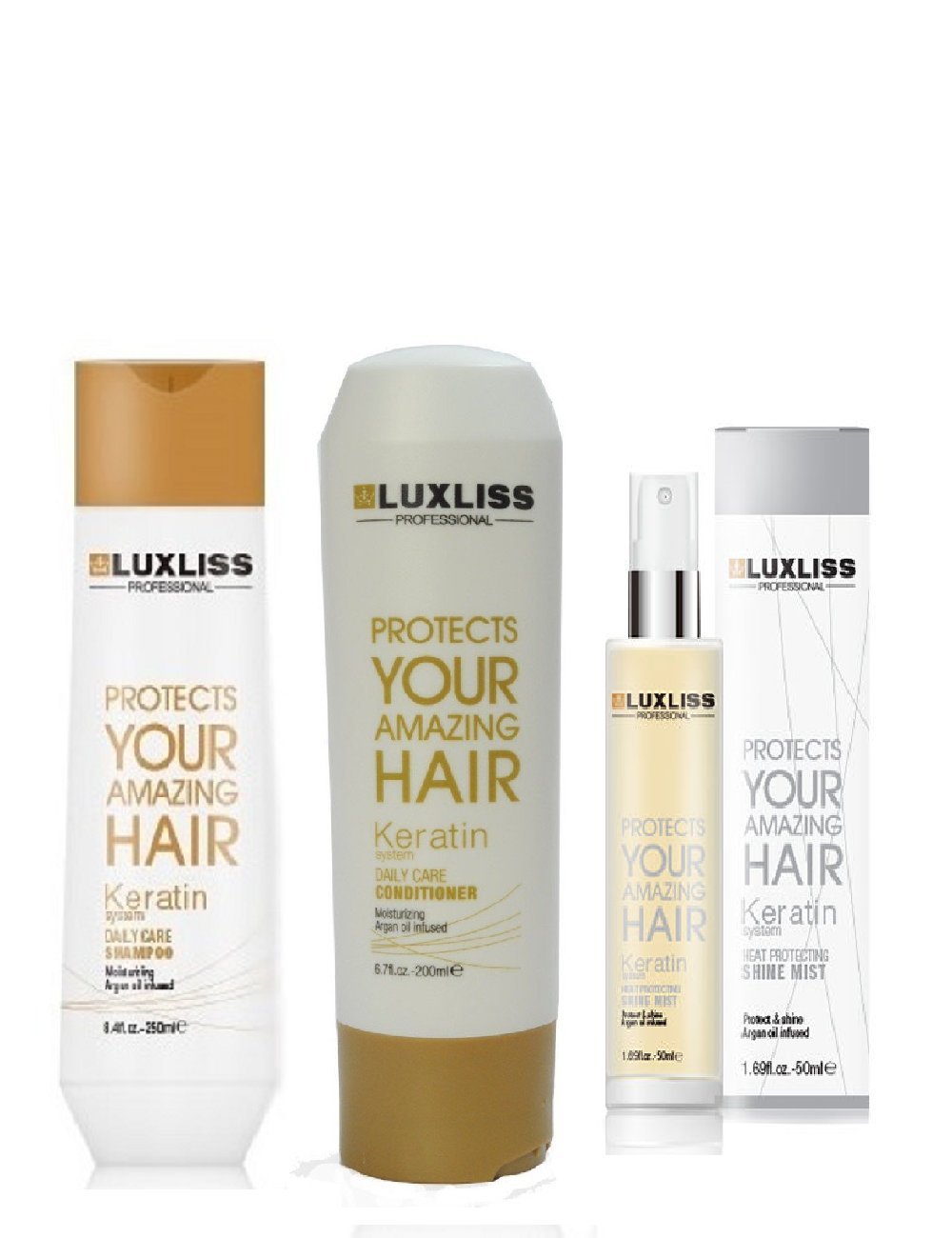 Buy Luxliss Professional 50ml Keratin Hair Serum, 200ml Conditioner and