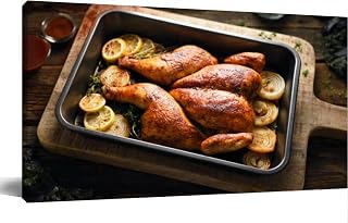 Butterflied roast chicken Canvas Wall Art Large Framed Prints Pictures Wall Decor Posters Painting Artwork for Living Room Bedroom Kitchen Bathroom 24x47
