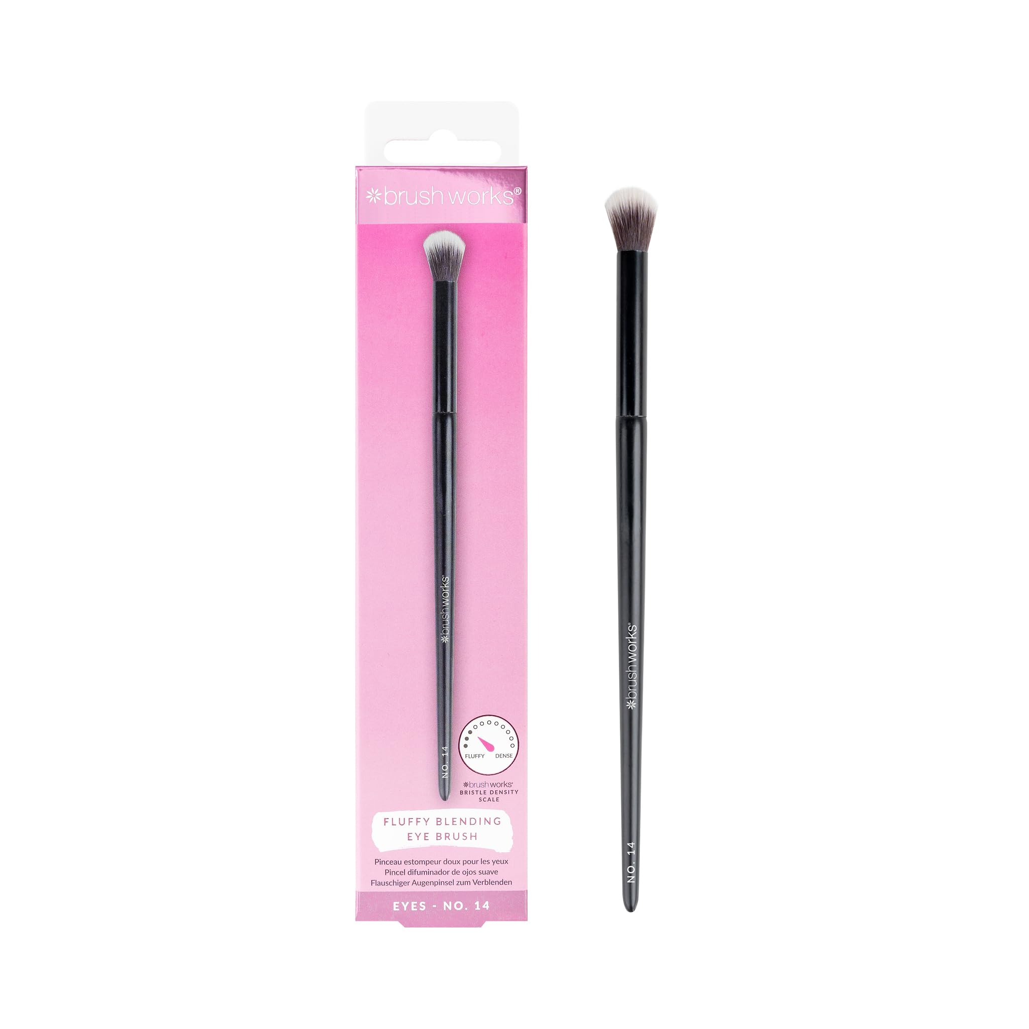 Brushworks No.14 Fluffy Eye Brush – Soft Blending Makeup Brush for Smoky Eye & Everyday Looks, Vegan & Cruelty-Free