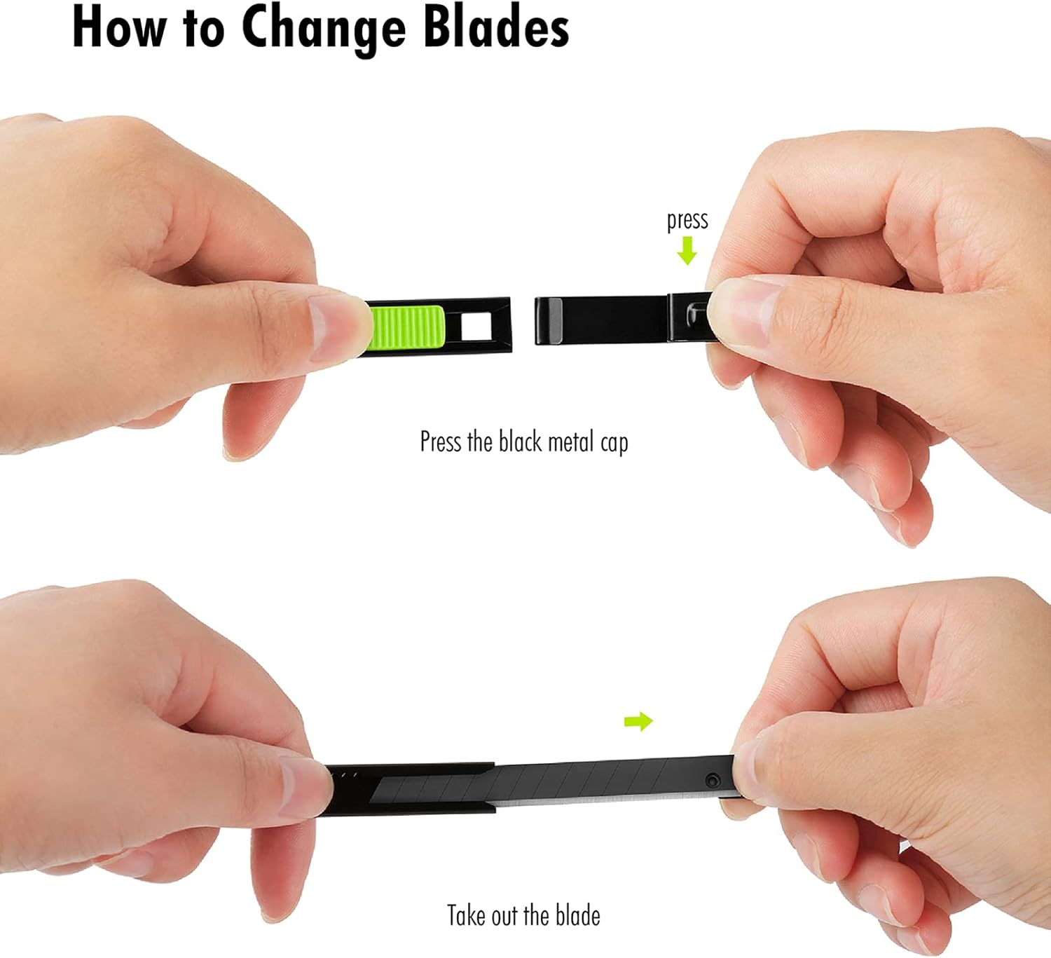 FantastiCAR Lightweight Retractable Auto-Lock Utility Knife Slim Box Cutter, with Extra 5 Blades (9mm), Staple Puller Design and Metal Body