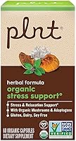 Vista 4 de Apoyo orgánico para el estrés - Fórmula herbaria con hongos orgánicos (60 cápsulas)