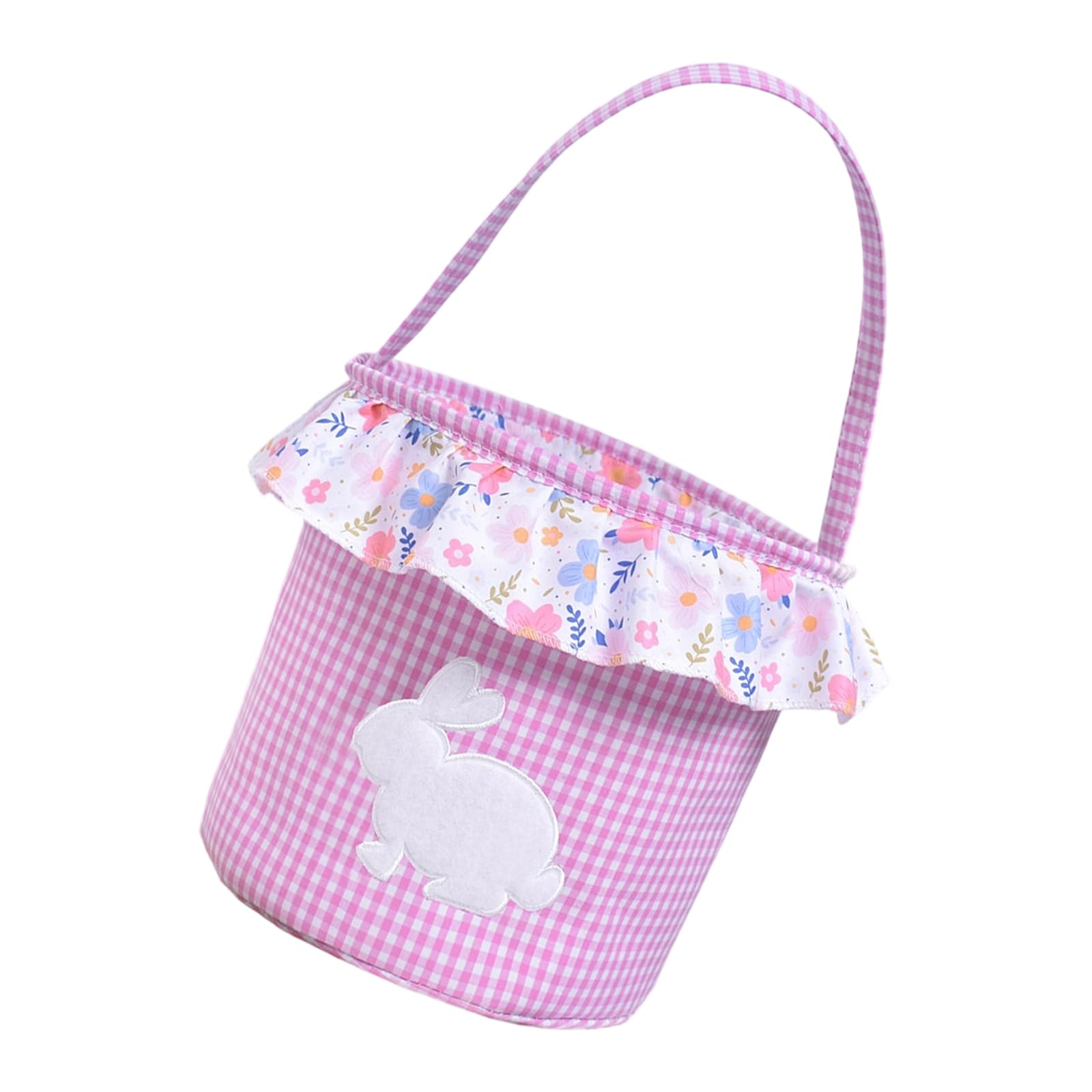 Nucelit Spacious Cotton Easter Rabbits Basket Washable with Handle for Home Storage Basket