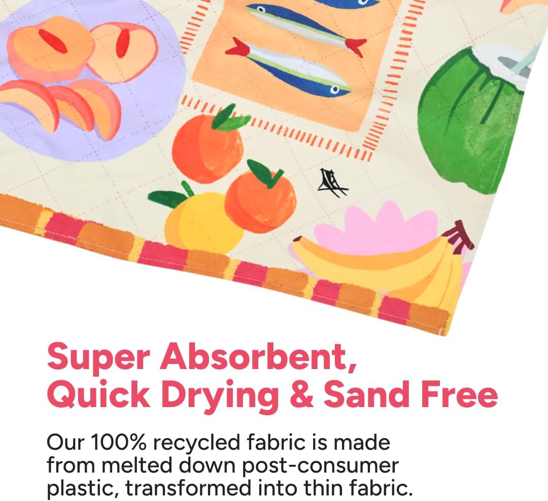 Dock & Bay Picnic Blanket - Quick Dry & Water Resistant - 100% Recycled Materials - Large (66x66) - Supper Club