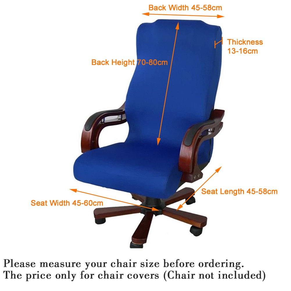 Stretchable Removable Resilient Chair Covers Computer Swivel Chair Cover Universal Armchair Cover Slipcover for Office Rotating Chair Dinning Chair Modern Simplism Style (No Chairs) (Royal Blue) - Image 2