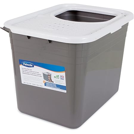 Petmate Top Entry Litter Cat Litter Box With Filter Lid To Clean Paws