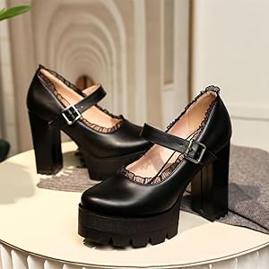 Amazon.co.jp: [トクとユウ] 厚底パンプス チャンキーヒール