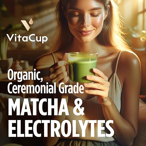 Miniatura 2 de VitaCup Paquetes instantáneos de hidratación matcha, para energía natural y desintoxicación, con electrolitos, matcha orgánica de grado ceremonial,