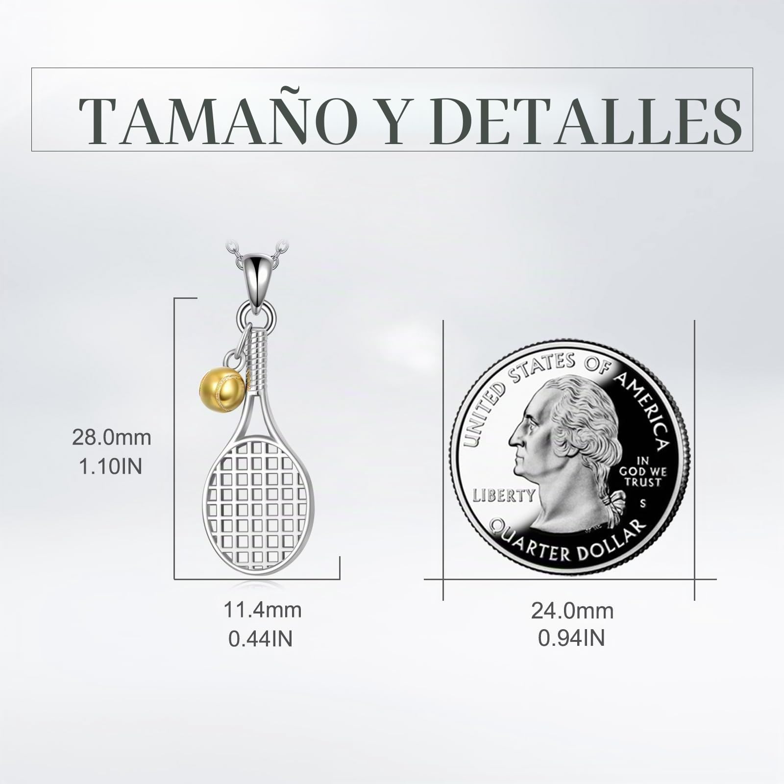 YFN Collar de tenis o béisbol para mujer, plata de ley, colgante de raqueta de tenis, joyas deportivas, regalos para hombres, niñas y niños, 22*22, Plata esterlina, No es una piedra preciosa