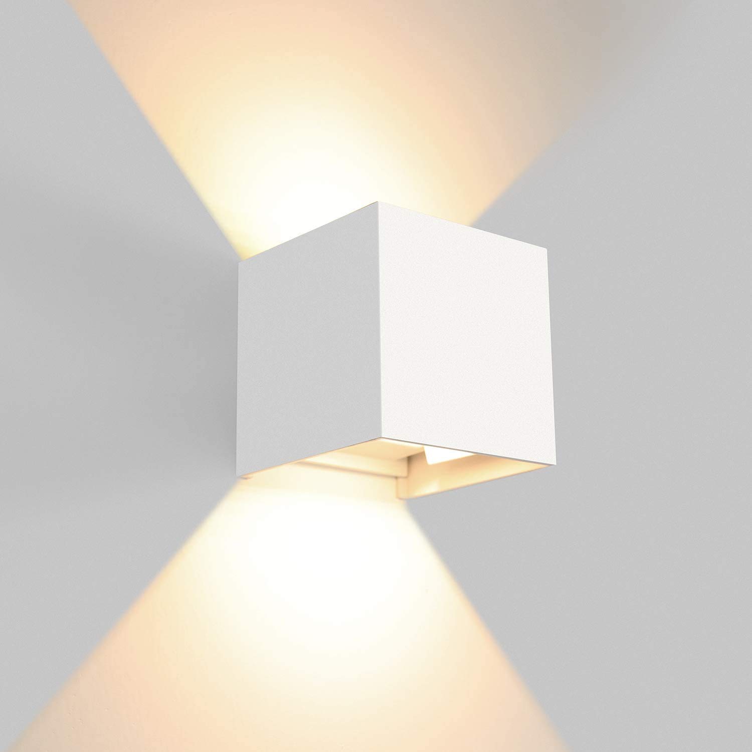 NATWEE 7W LED Wall Lamp, Modern Wall Light with Adjustable Beam Angle Design,IP65 Waterproof Use for Outdoor/Indoor,3000K Warm Light,White,1PC It's so kind of you
