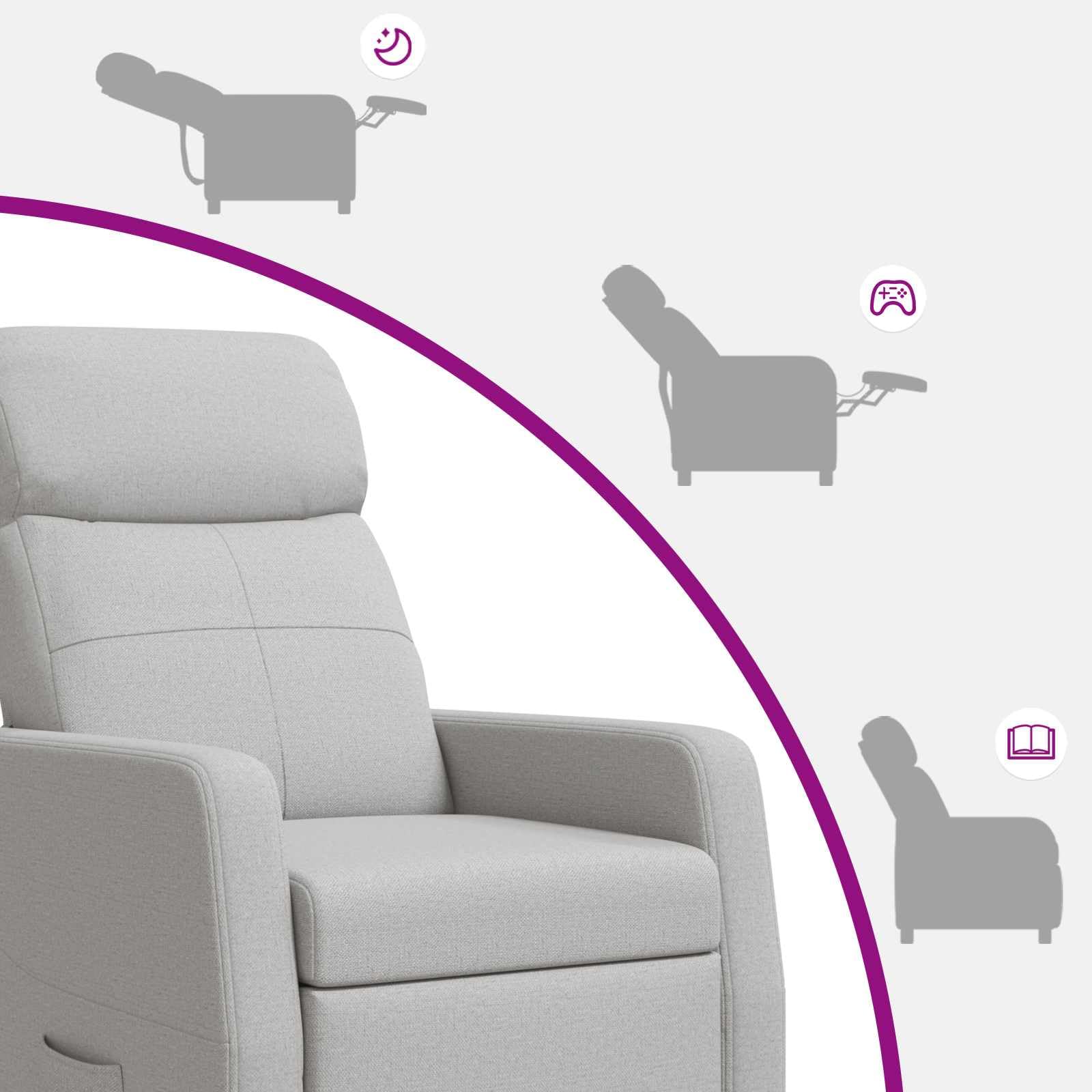 Poltrona relax grigio nuvola 100% poliestere con schienale