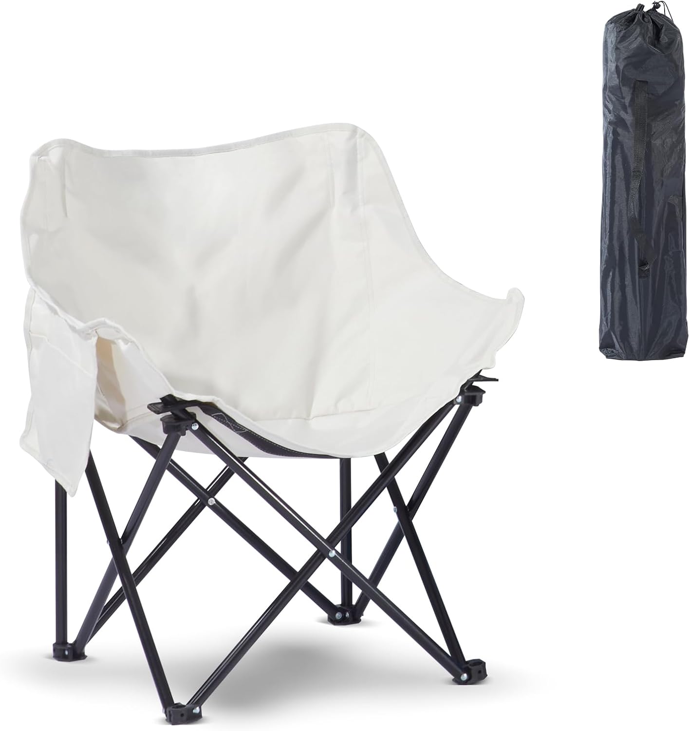 Oversized Portable Sauna Chair, Fast Folding Chair with Carrying Bag for Personal Home Sauna (Black)