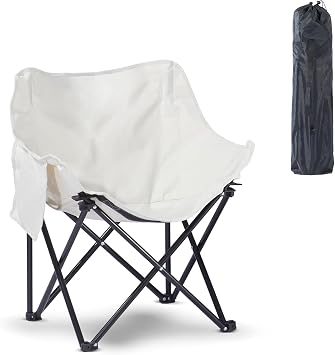 Oversized Portable Sauna Chair, Fast Folding Chair with Carrying Bag for Personal Home Sauna White