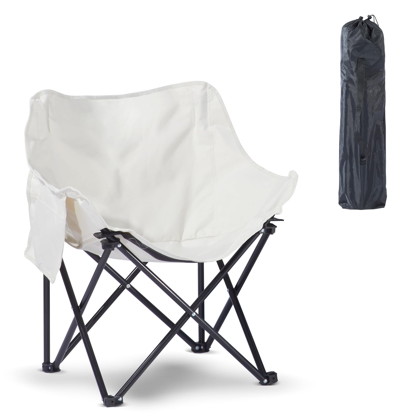 Oversized Portable Sauna Chair, Fast Folding Chair with Carrying Bag for Personal Home Sauna (White)