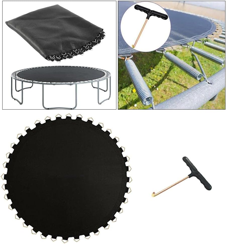 Garden Trampoline Mat Replacement with Heavy Duty Stitching for Ultimate - UV- Jumping Pad for 6ft-36 to 12ft-36 Trampolines - for Kids and Adults - Black, 6ft-36 Buckle