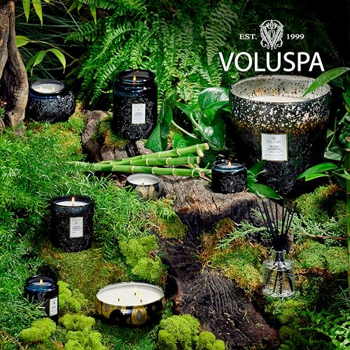 Image of Voluspa Moso Bamboo, Small Candle Jar, 5.5 oz, 50 Hour Burn Time, Coconut Wax for Clean Burning, Handcrafted in the USA