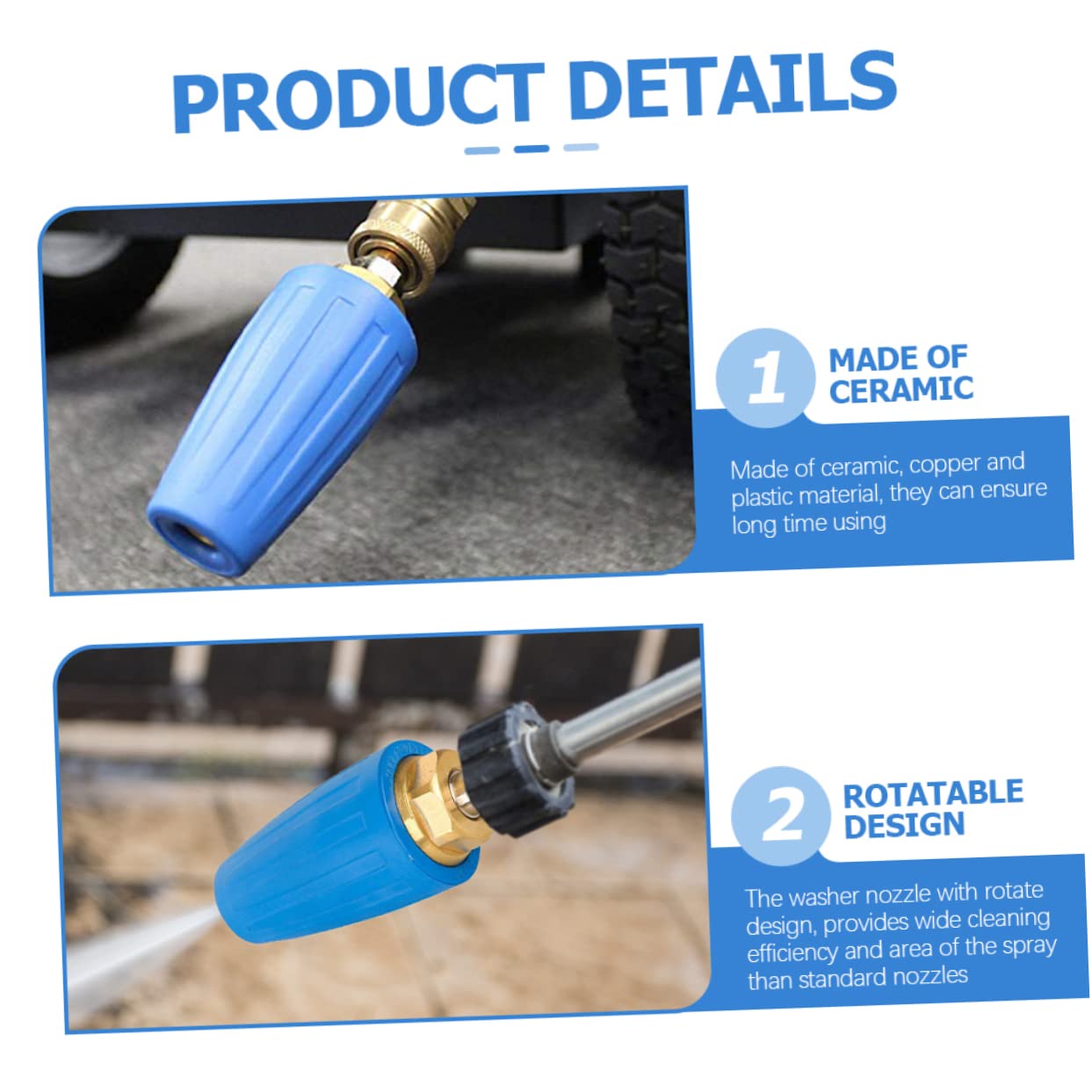 4 Piezas Boquilla Giratoria de Alta Presión Piezas de Lavadora a Presión Accesorios de Lavadora a Presión Boquilla de Lavadora Eléctrica Boquilla de Lavadora a Presión para Girar Lavadora