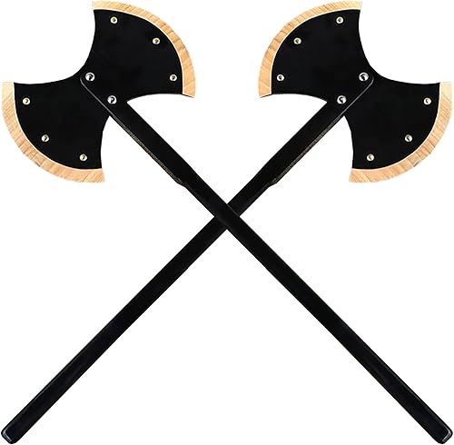 AEVVV 2 hachas vikingas de madera de 28 pulgadas (27.6in) - Hachas de entrenamiento seguras hechas a mano de madera de fresno natural sin afilar