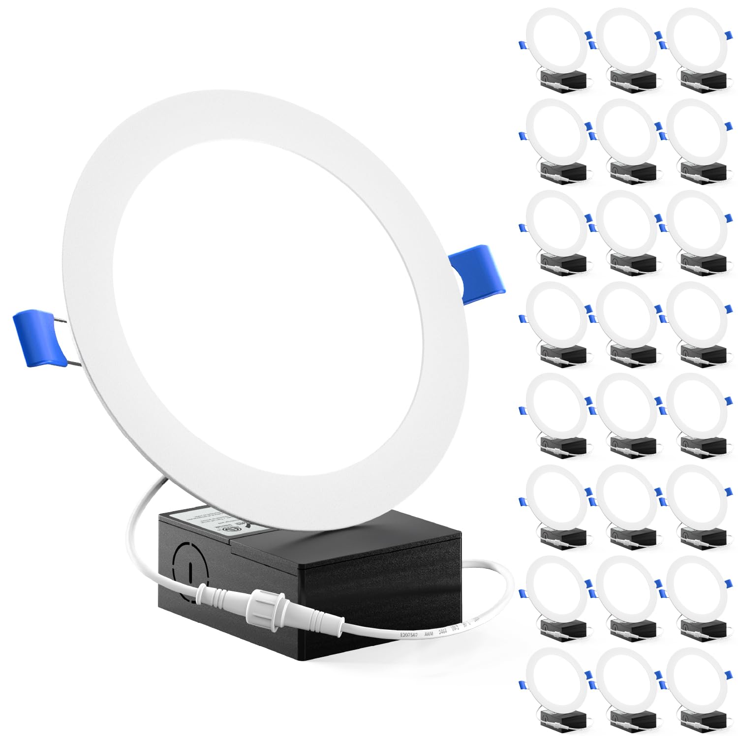 Sunco 24 Pack Recessed Lighting 6 Inch LED, Canless Ceiling Lights Slim with Junction Box, 850 LM, 14W (100W Equivalent), 6000K Daylight Deluxe, Dimmable, Wafer Thin, 50000 Lifetime Hours ETL.