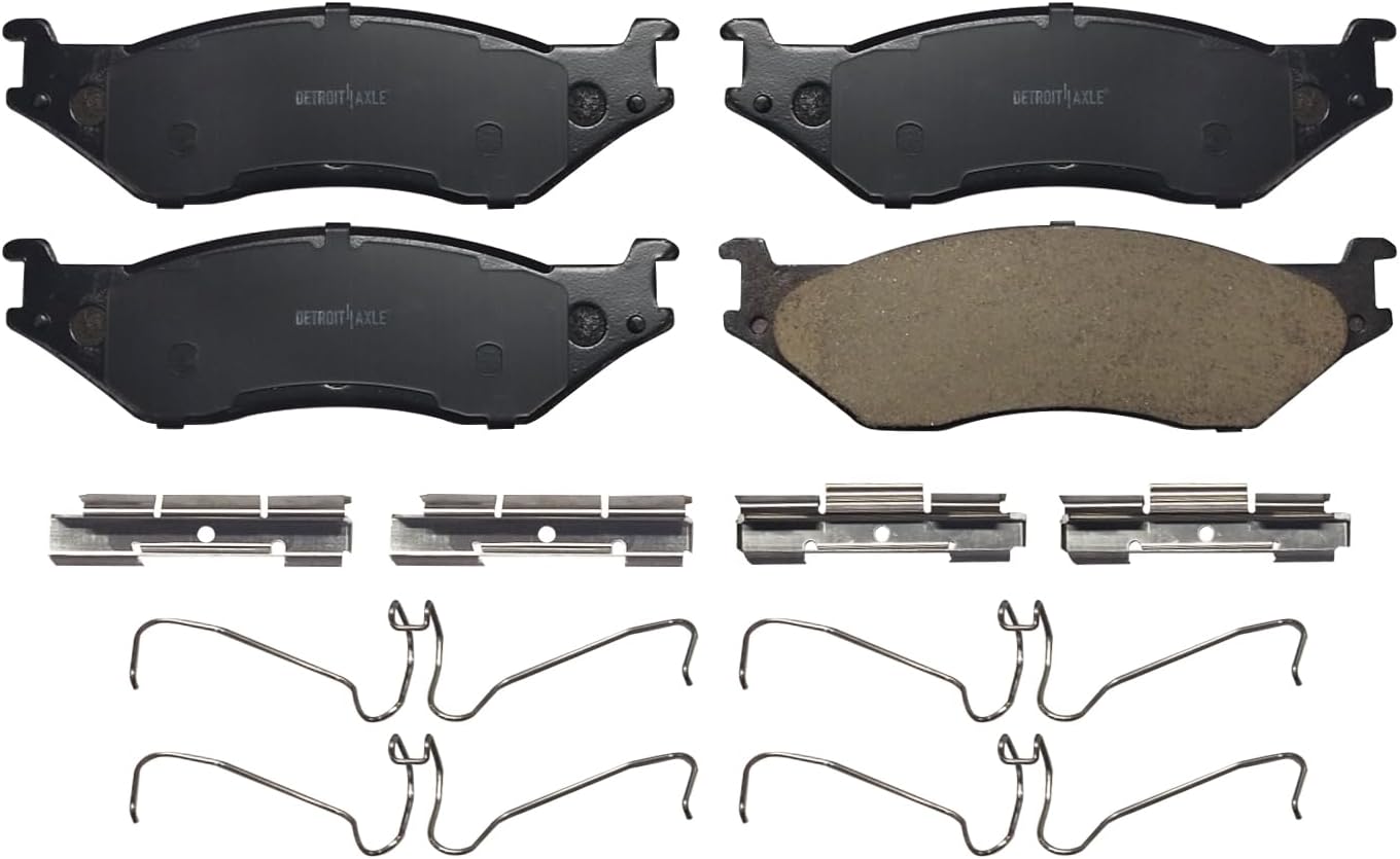 Detroit Axle - Front or Rear Brake Pads for 2005-2016 Ford F-450 F-550 Super Duty 2006-2019 F-53 Motorhome Chassis 2006-2010 Ford LCF, Ceramic Brake Pads w/Hardware Replacement