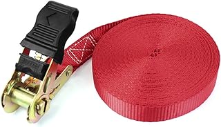 Aexit Self-Driving Travel Material Handling Luggage Binding Metal Ratchet Tie Down Strap Straps 10M Red